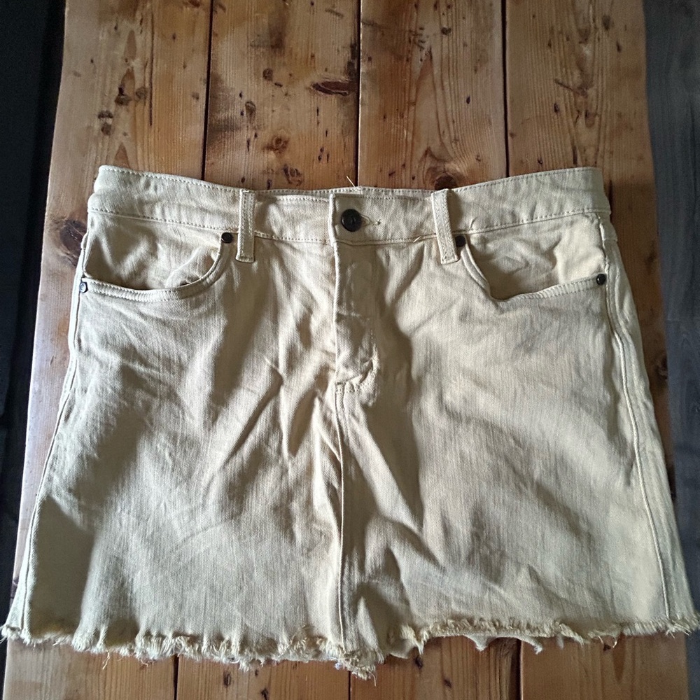 Golden Yellow Denim Mini Skirt